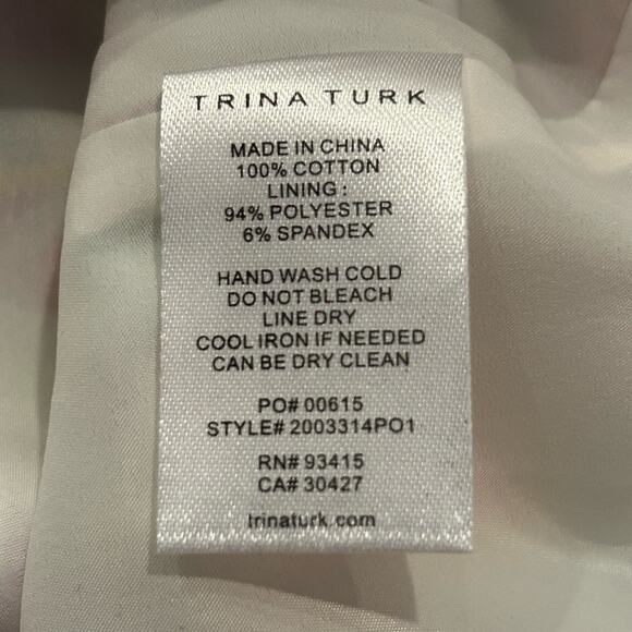 Trina Turk $328 floral arboretum pastel orange purple mini dress sz 4 cotton - Picture 10 of 11